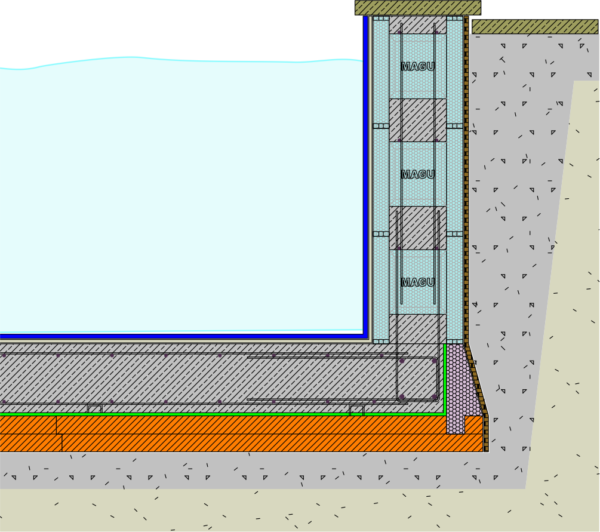 Bodenplatten-Wanne für Pool 8 x 4 m