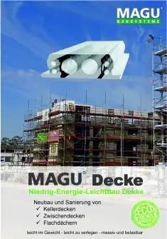 Titelblatt der MAGU Leichtbaudecke für energieeffizienten Deckenbau